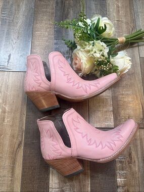 Ariat Pink Cutout Western Ankle Booties